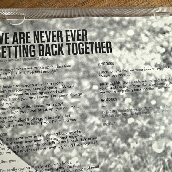 Taylor Swift Rare Promo We Are Never Ever 2012 Country Version 3X Big Machine - Picture 8 of 11